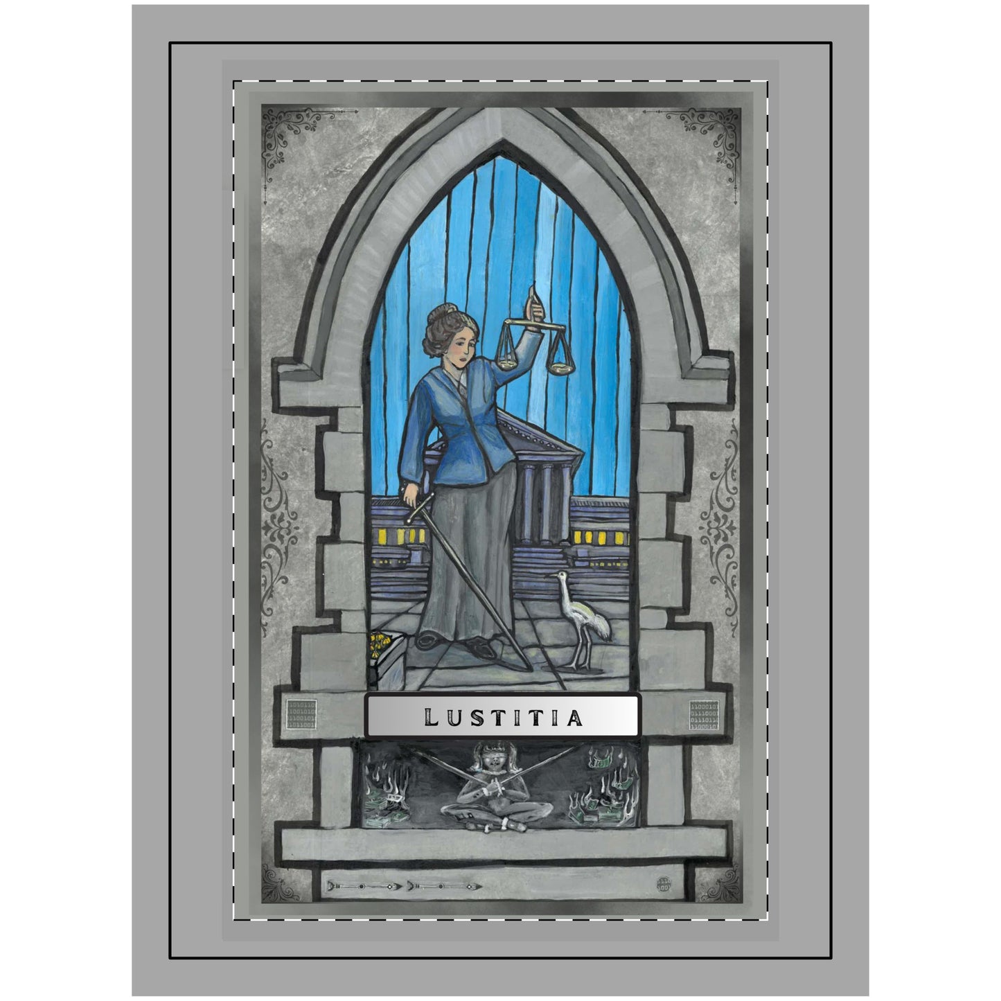 Lustitia Wood Topped Wall Tapestry