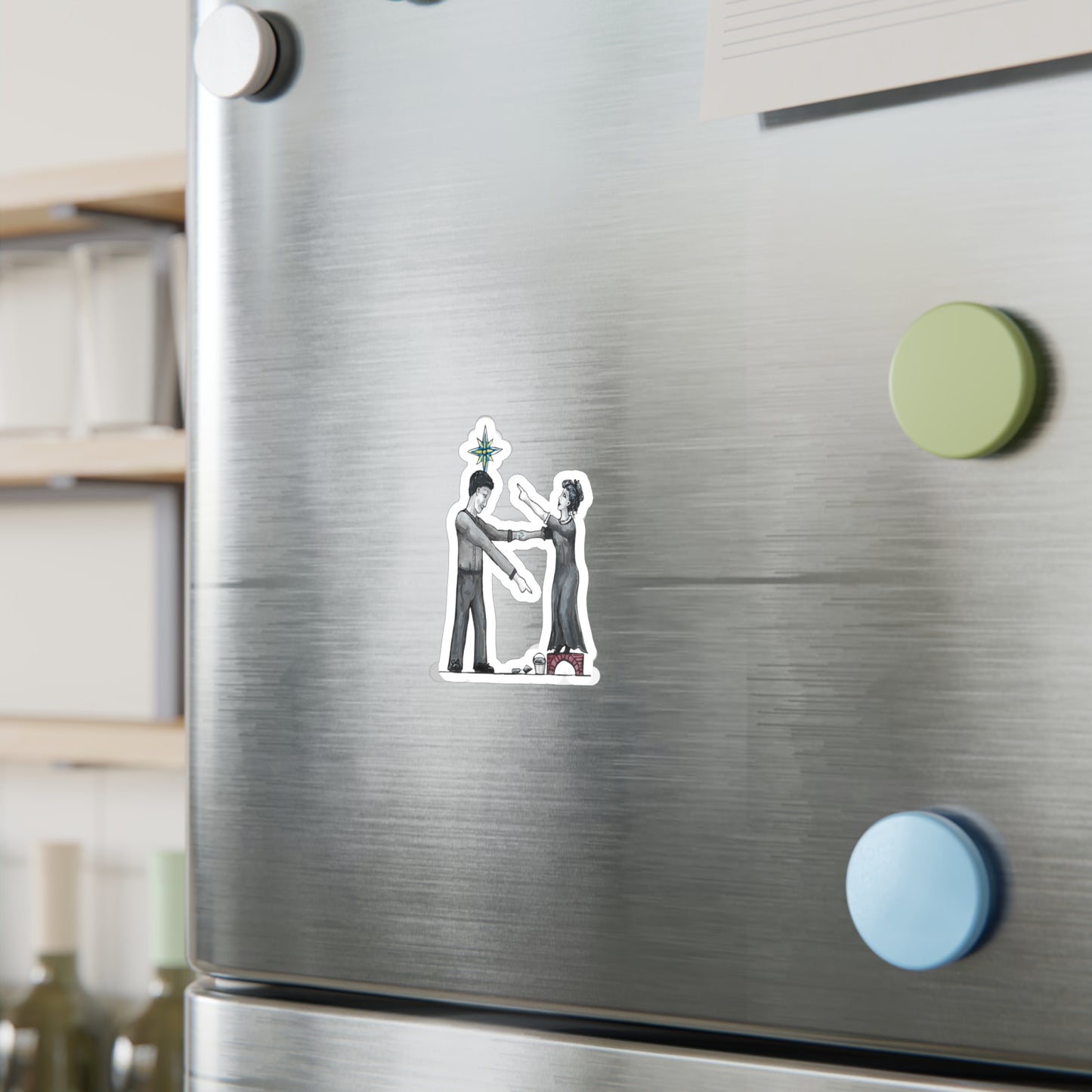 Decal on refrigerator