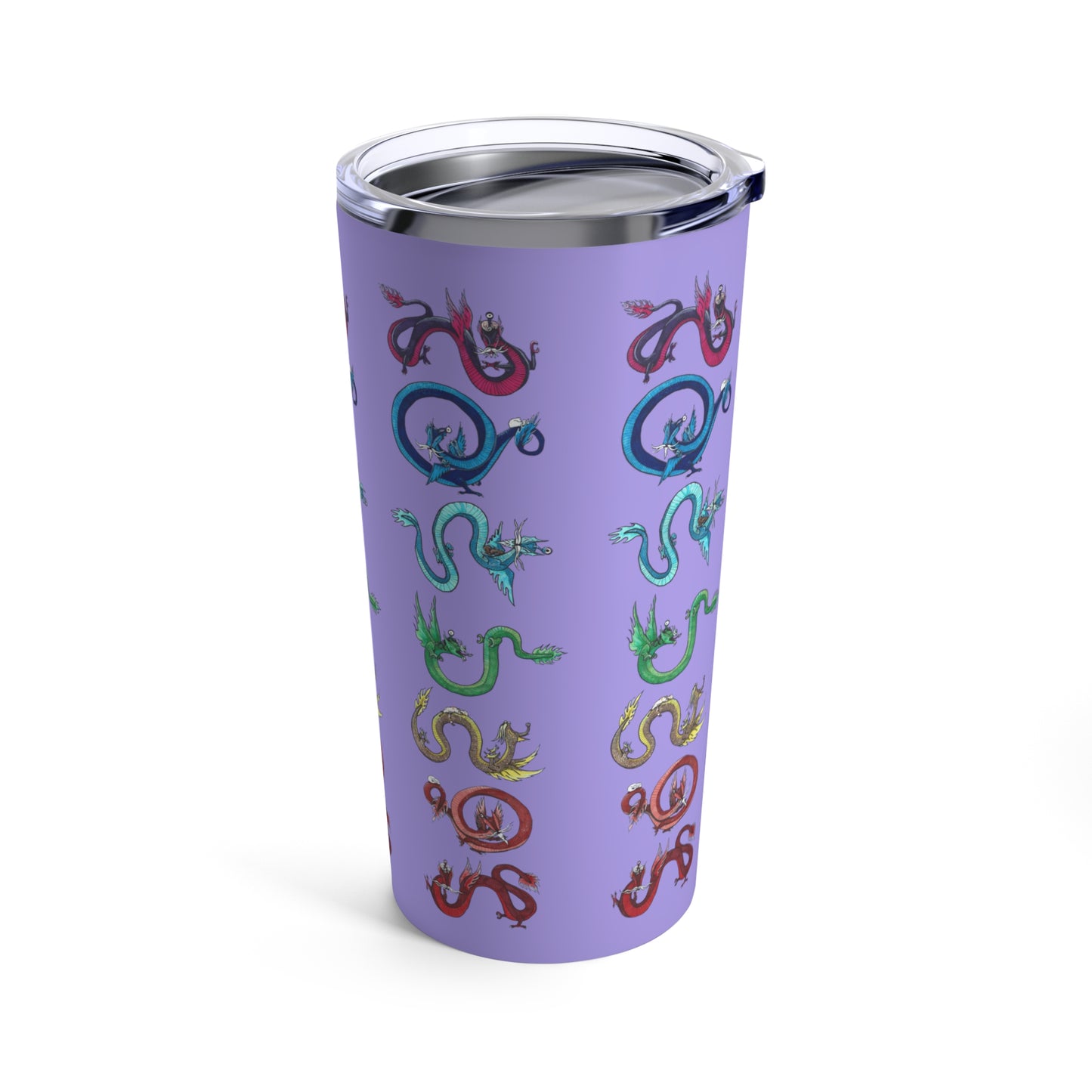 Multi-Colored Psychic Space Dragons Light Purple Tumbler 20oz