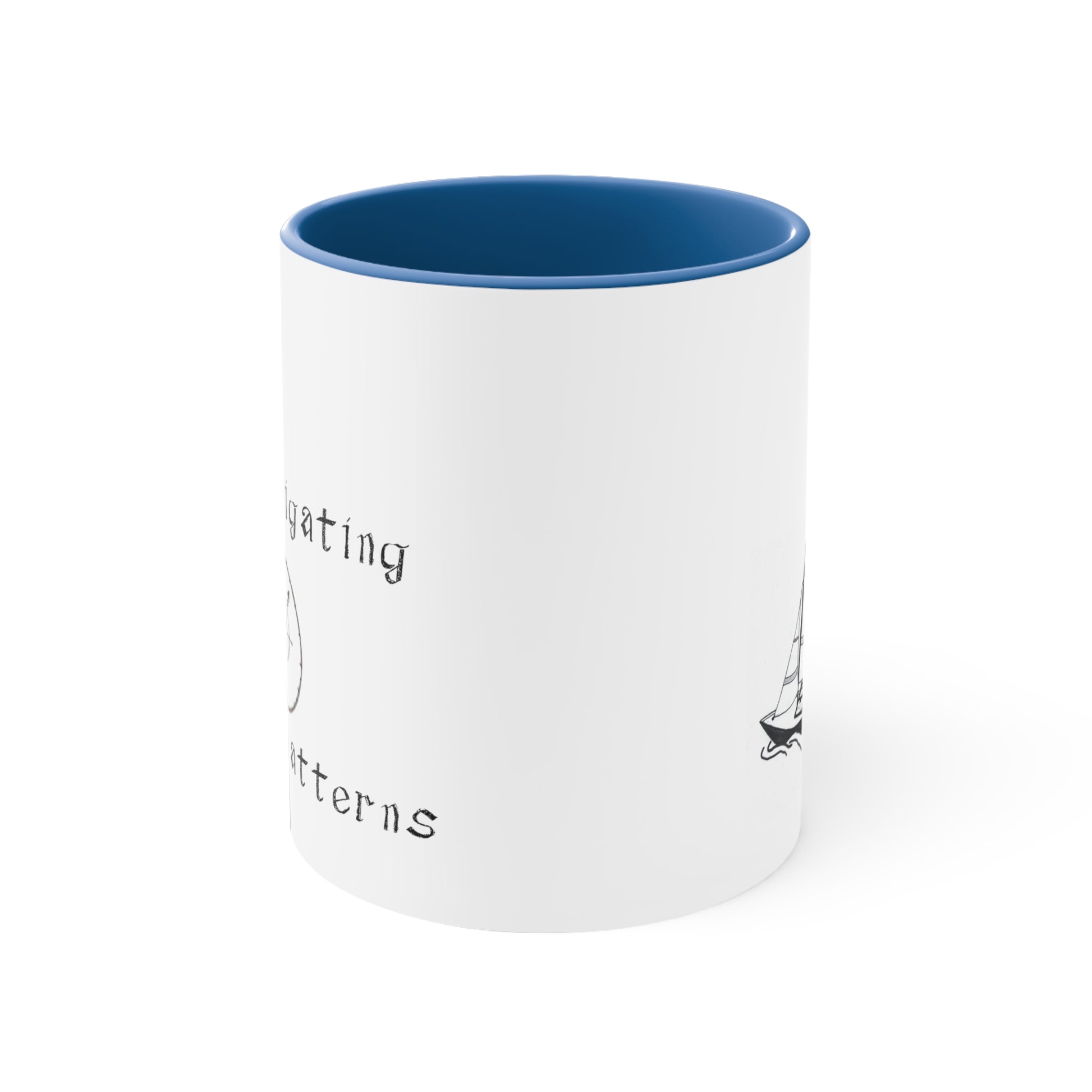 White and Light Blue Coffee Mug