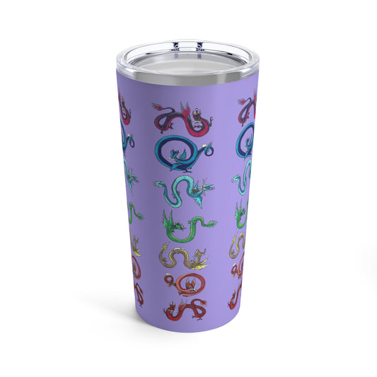 Multi-Colored Psychic Space Dragons Light Purple Tumbler 20oz